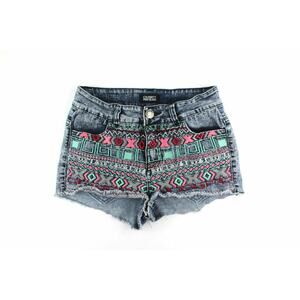 Celebrity Pink Jeans Cut Off Shorts Sz 3 Mid Rise Embroidered Trend‎ Streetwear